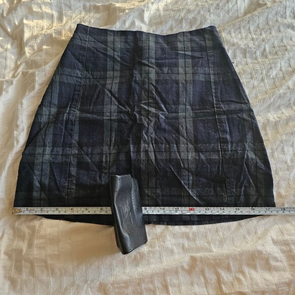 Brandy Melville John Galt Mini Skirt - Green/Blue Check - One Size - Picture 9 of 9